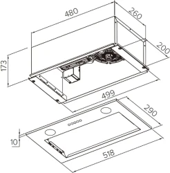 Вытяжка скрытая Weissgauff Box 850 PB Black Edition - фото2