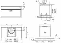 Кухонная вытяжка Elica Boxin LX/BL MAT/A/120 - фото2